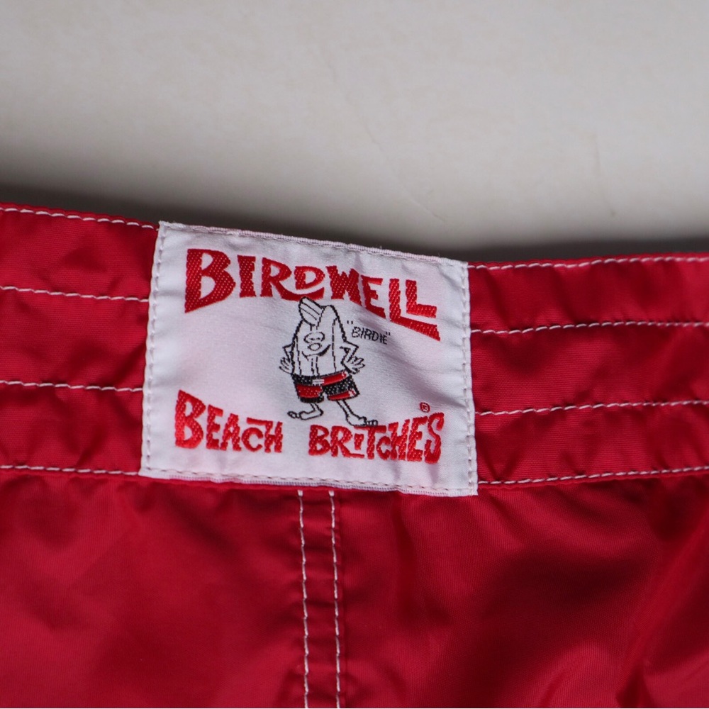 Men's Birdwell Beach Britches Board Shorts Red 29 USA Nylon Beach Surf String - Picture 4 of 4